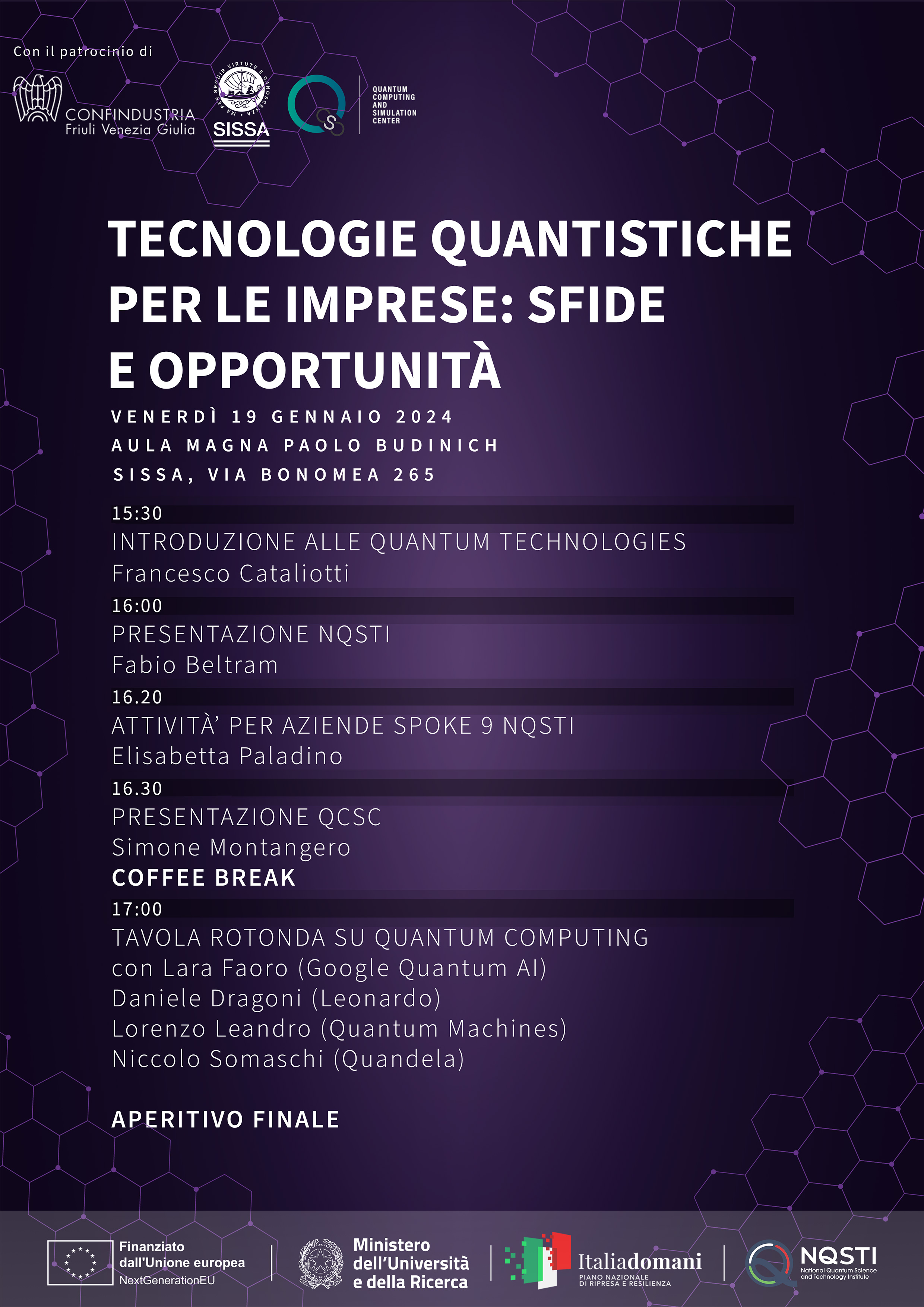 Tecnologie quantistiche per le imprese: sfide e opportunità programme
