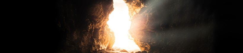 light coming thru a cave tunnel