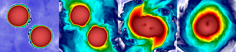 Simulated merger of a neutron star binary